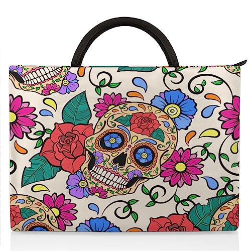 TropicalLife Sugar Skulls Laptop-Hülle für 33-43 cm (13-17 Zoll) Rose Skulls Hand Laptop Tasche Aktentasche Messenger Tragetasche, multi, 15-17 in von TropicalLife