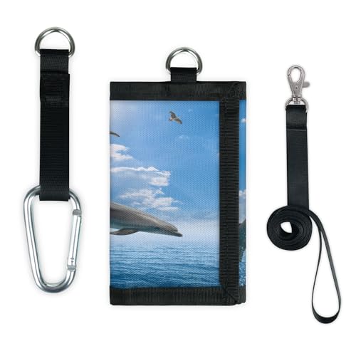 TropicalLife Summer Sea Delphins Wallet Slim Small Pocket Money Organizers Bag Dolphins Lightweight Portable Change Purse von TropicalLife