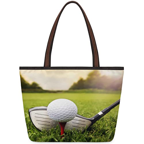 TropicalLife Tote Bag Sport Golf Gras Strandtasche mit Reißverschluss und Pokcets für Frauen Mädchen Handtasche Schultertasche für Reisen Schule Arbeit, mehrfarbig, Large von TropicalLife