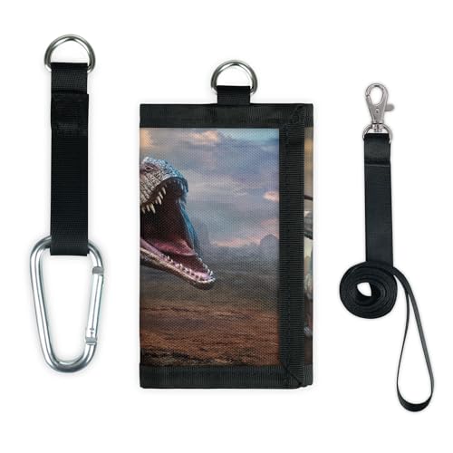 TropicalLife Tyrannosaurus Dinosaurier Geldbörse Slim Kleine Tasche Geld Organizer Tasche Dinosaurier Leicht Tragbar Kleingeld Geldbörse von TropicalLife