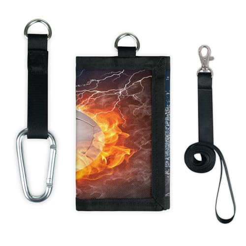 TropicalLife Volleyball Feuer Wasser Geldbörse Slim Kleine Tasche Geld Organizer Tasche Volleyball Leicht Tragbar Kleingeld Geldbörse von TropicalLife