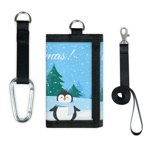 TropicalLife Weihnachten Pinguin Geldbörse Slim Kleine Tasche Geld Organizer Tasche Pinguin Lustig Leicht Tragbar Kleingeld Geldbörse von TropicalLife