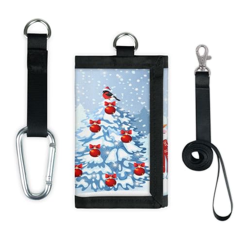 TropicalLife Weihnachten Schneemann Geldbörse Slim Kleine Tasche Geld Organizer Tasche Weihnachtsvögel Leicht Tragbar Kleingeld Geldbörse von TropicalLife