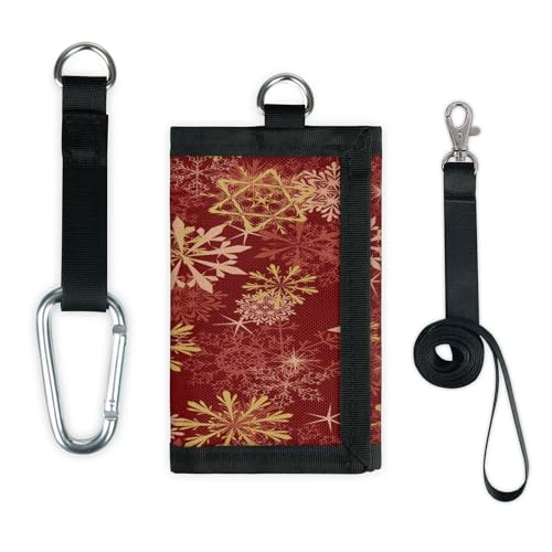 TropicalLife Weihnachts-Geldbörse mit Schneeflocken-Motiv, schmal, klein, Tasche, Geldbeutel, Schneeflocke, rot, leicht, tragbar, Kleingeldbörse von TropicalLife