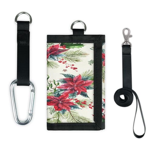 TropicalLife Weihnachtsstern Blumen Weihnachten Geldbörse Slim Kleine Tasche Geld Organizer Tasche Blumen Leicht Tragbar Kleingeld Geldbörse von TropicalLife