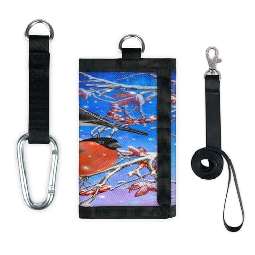 TropicalLife Winter Weihnachten Gimpel Vogel Geldbörse Slim Kleine Tasche Geld Organizer Tasche Leicht Tragbar Kleingeld Geldbörse von TropicalLife