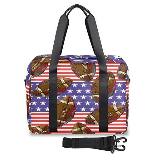 USA Fußball Flaggen Reise Duffel Taschen für Frauen Männer Fußball Wochenende Übernachtung Tasche 32L Große Kabine Holdall Tragetasche für Reisen Sport Gym, farbe, 32 L, Taschen-Organizer von TropicalLife