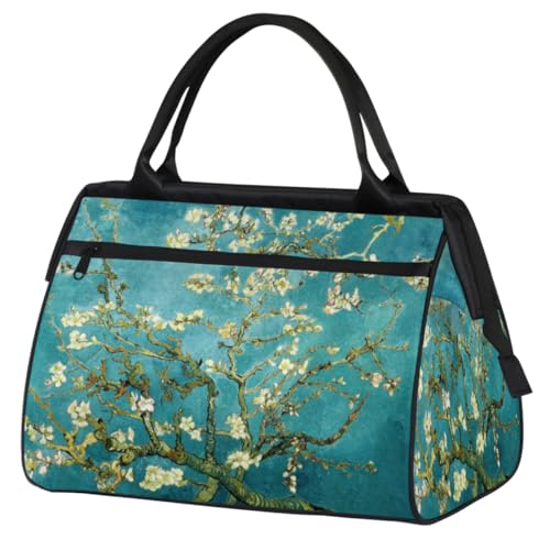 Vintage Flower Painting Travel Duffel Bag for Women Men 24L, Old Flower Weekend Bag Sports Tote Gym Travel Overnight Weekender Bag, farbe, (24L) UK, Taschen-Organizer von TropicalLife