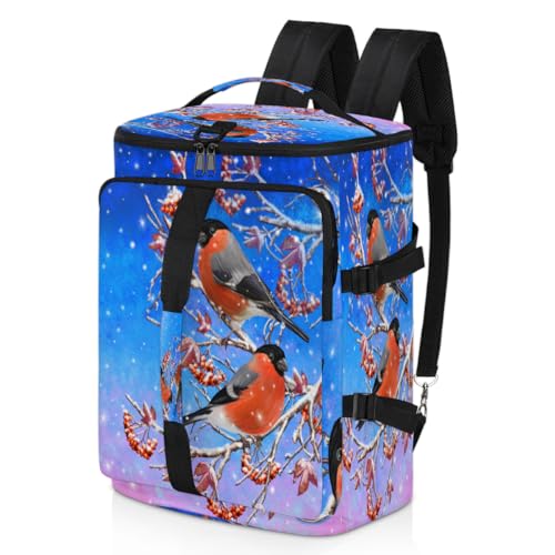 Vogel Bullfinch Sport Duffel Rucksack für Männer Frauen, Winter Vogel Wochenende Tasche mit Schuhfach Tote Übernachtungstasche 47,5L für Sport Gym Reisen, farbe, 47.5L, Taschen-Organizer von TropicalLife