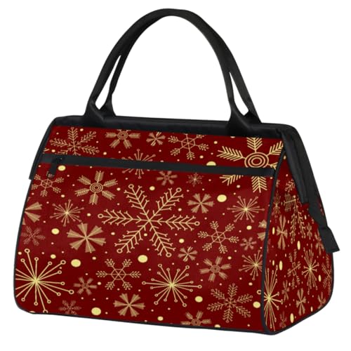 Weihnachts-Reisetasche für Damen und Herren, 24 l, Weihnachts-Schneeflocken, Wochenendtasche, Sporttasche, Fitnessstudio, Reisen, Übernachtung, Wochenendtasche, farbe, (24L) UK, Taschen-Organizer von TropicalLife