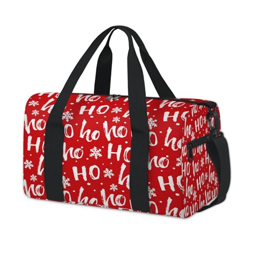 Weihnachts-Sporttasche mit Aufschrift "Ho Letter", Wochenende, Übernachtungstasche, Reisetasche, Reisetasche, für Kinder, Mädchen, Jungen, Damen, Herren von TropicalLife
