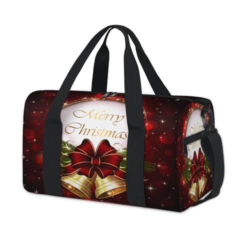 Weihnachts-Sporttasche mit Aufschrift "Merry Christmas", Wochenende, Übernachtungstasche, Reisetasche, Reisetasche, für Kinder, Mädchen, Jungen, Damen, Herren von TropicalLife