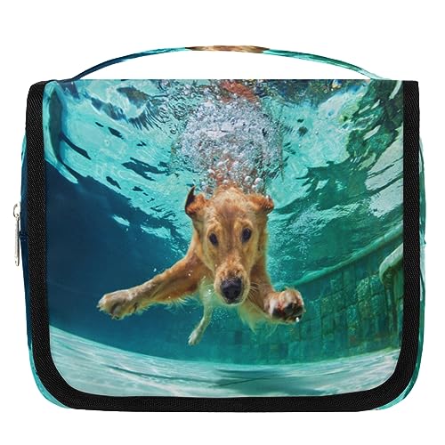 Welpe Hund Reise Kulturbeutel für Frauen Männer Hund Waschbeutel Tasche Hängende Toilettenartikel Kosmetik Make-up Organizer, farbe, 4.7 L, Taschen-Organizer von TropicalLife