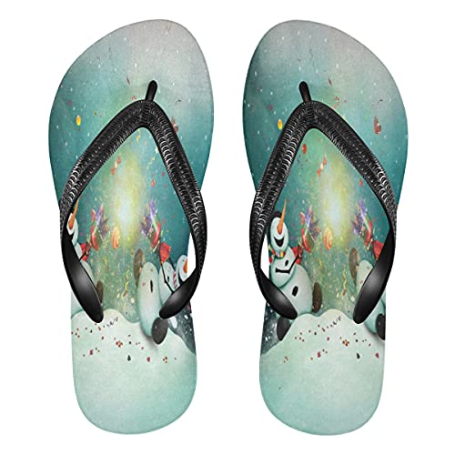 Winter Fröhlich Schneemann Weihnachten Damen Flip Flops Unisex Erwachsene Flip Flops Zehensteg Flip Flop Größe XS Sommer Sandale für Herren, mehrfarbig, 38.5/41 EU von TropicalLife