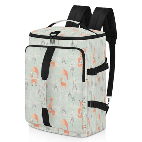 Winter Pine Forest Fox Sport Duffel Rucksack für Männer Frauen, Fox Wochenendtasche mit Schuhfach Tote Übernachtungstasche 47,5L für Sport Gym Reisen, farbe, 47.5L, Taschen-Organizer von TropicalLife