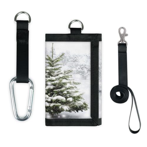 Winter Weihnachtsbaum Geldbörse Slim Kleine Tasche Geld Organizer Tasche Weiß Weihnachten Leicht Tragbar Kleingeld Geldbörse von TropicalLife
