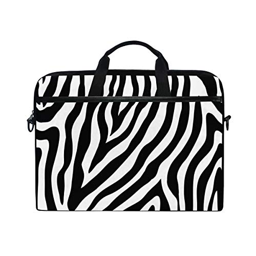 Rootti Laptoptasche Zebra Animal Print Laptop Schultertasche Griff Canvas Notebook Aktentasche Computer Sleeve mit verstellbarem Schultergurt für 35,6 bis 39,1 cm von TropicalLife