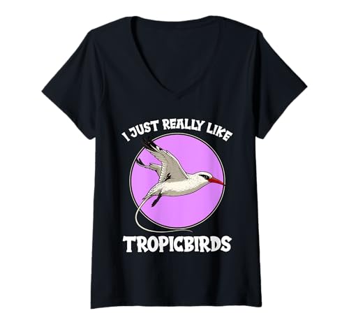 Damen Tropikvögel Tropikvogel T-Shirt mit V-Ausschnitt von Tropikvögel Tropikvogel Tier Shop
