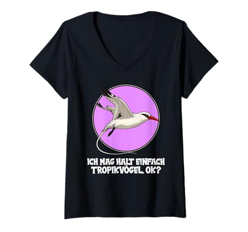 Damen Tropikvögel Tropikvogel T-Shirt mit V-Ausschnitt von Tropikvögel Tropikvogel Tier Shop