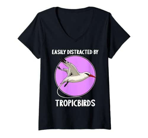 Damen Tropikvögel Tropikvogel T-Shirt mit V-Ausschnitt von Tropikvögel Tropikvogel Tier Shop