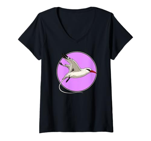 Damen Tropikvögel Tropikvogel T-Shirt mit V-Ausschnitt von Tropikvögel Tropikvogel Tier Shop