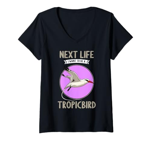 Damen Tropikvögel Tropikvogel T-Shirt mit V-Ausschnitt Damen Tropikvögel Tropikvogel T-Shirt mit V-Ausschnitt von Tropikvögel Tropikvogel Tier Shop