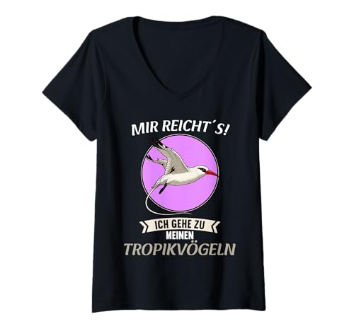 Damen Tropikvögel Tropikvogel T-Shirt mit V-Ausschnitt von Tropikvögel Tropikvogel Tier Shop