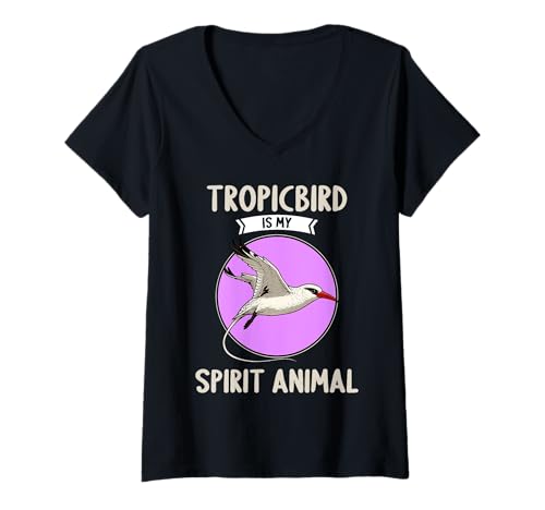 Damen Tropikvögel Tropikvogel T-Shirt mit V-Ausschnitt von Tropikvögel Tropikvogel Tier Shop