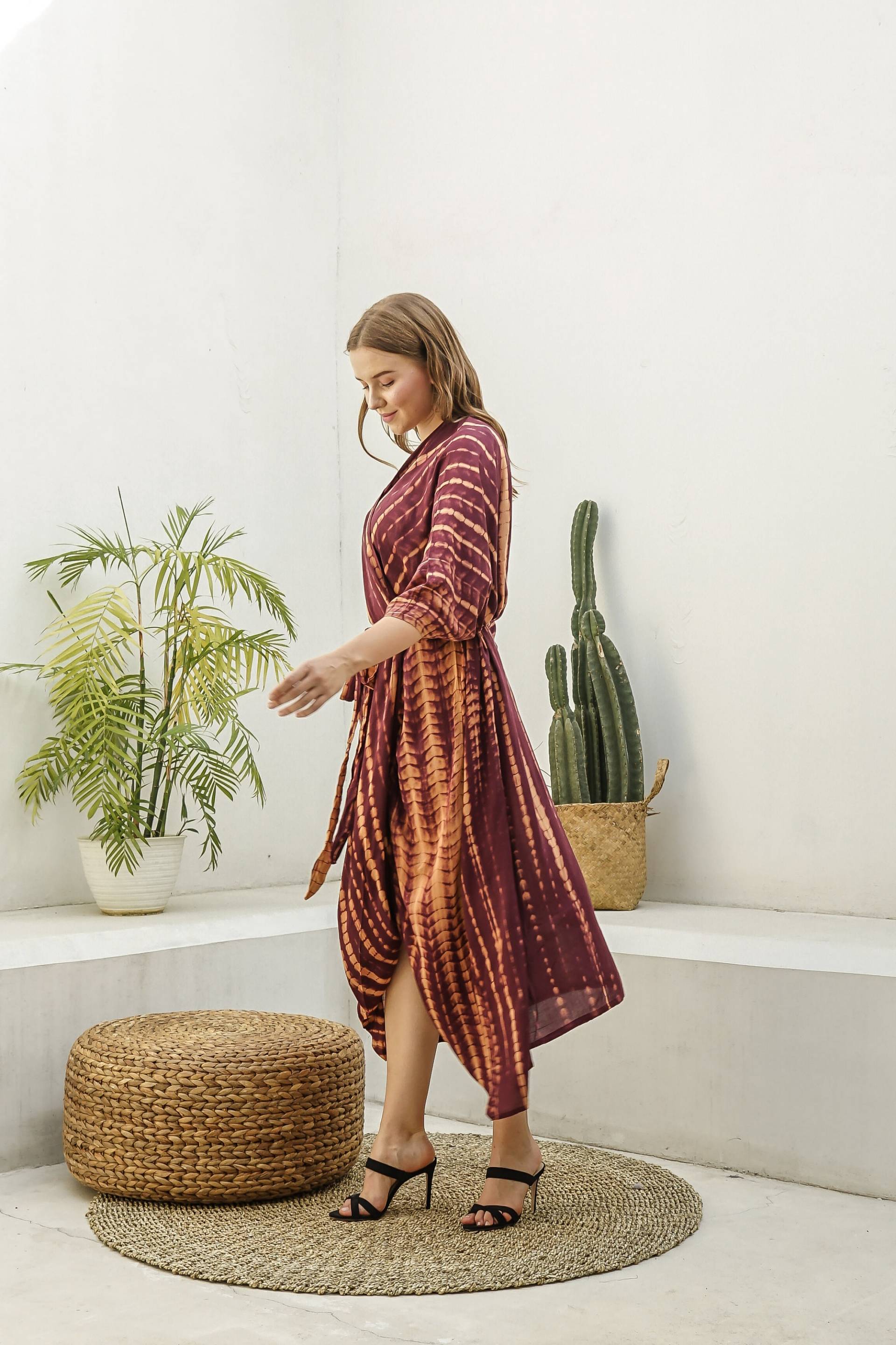 Kimono Gefärbte Robe, Ki01-Td09 Kimono, Krawattenfarbe Cover Up, Stylisch, Elegant, Strandhülle, Lockerer von TropisDesigns