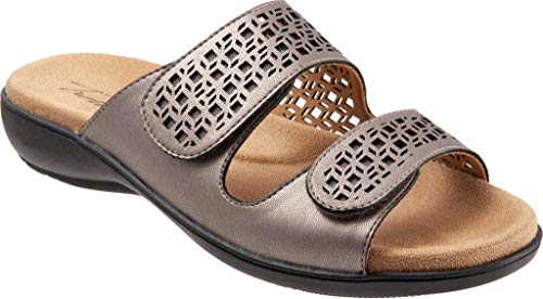 Trotters Damen Flat Flache Sandale, grau, 39 EU X-Weit von Trotters