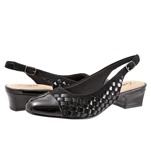 Trotters Damen Pumps, Schwarzes Wildleder/Lackleder, 37 EU von Trotters