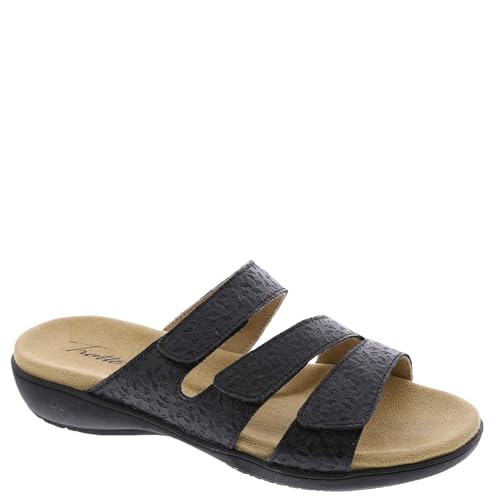 Trotters Damen Rose Tool Flache Sandalen, Schwarz, 41.5 EU Weit von Trotters