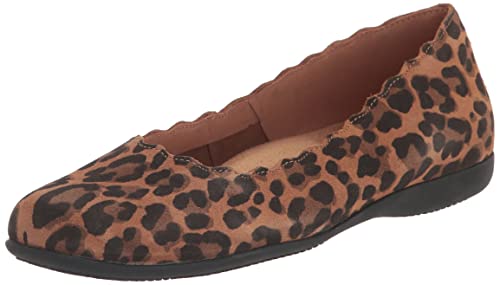 Trotters Damen Sabine Flache Sandale, Tan Gepard, 37.5 EU Weit von Trotters