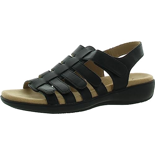 Trotters Flache Damen-Sandalen, Schwarz, 42 EU Weit Trotters Flache Damen-Sandalen, Schwarz, 42 EU Weit von Trotters