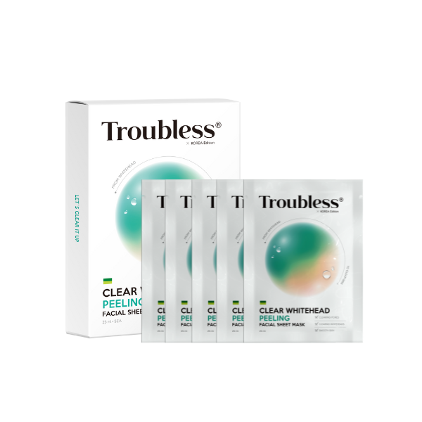 Troubless - Clear Whitehead Peeling Facial Sheet Mask x 5 sheets - 5pcs von Troubless