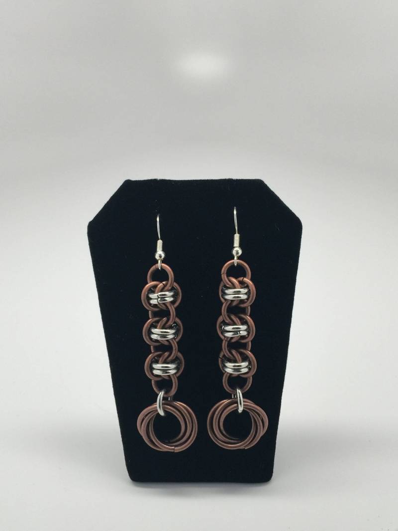 Antike Kupfer Und Silber Chainmaille Tonnengeflecht Ohrringe Antike Kupfer Und Silber Chainmaille Tonnengeflecht Ohrringe von TrouvailleDesignNC