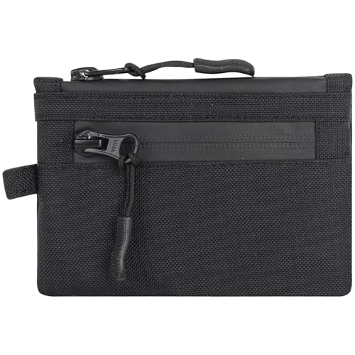 Trowik Herren-Geldbörse mit Reißverschluss, wetterfeste Stoffe, YKK-Reißverschluss, EDC-Tasche für Herren, mit Karabiner, für Reisen im Freien, Schwarz , S, Minimalistisch Trowik Herren-Geldbörse mit Reißverschluss, wetterfeste Stoffe, YKK-Reißverschluss, EDC-Tasche für Herren, mit Karabiner, für Reisen im Freien, Schwarz , S, Minimalistisch von Trowik