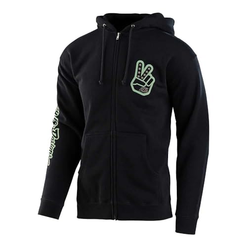 Troy Lee Designs Herren Kapuzenpullover mit Reißverschluss, für Motocross/Bike, Peace Out, Schwarz, Small von Troy Lee Designs