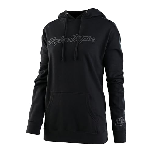 Troy Lee Designs Motocross/Bike Racing Pullover Hoodie f r Damen Signature, Schwarz / reflektierendes Silber, M von Troy Lee Designs