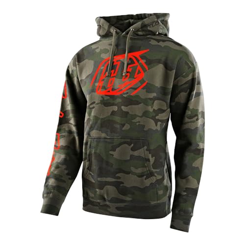 Troy Lee Designs Motocross/Bike Racing Pullover Hoodie für Herren Cropped Badge, Forest Camo, Large von Troy Lee Designs