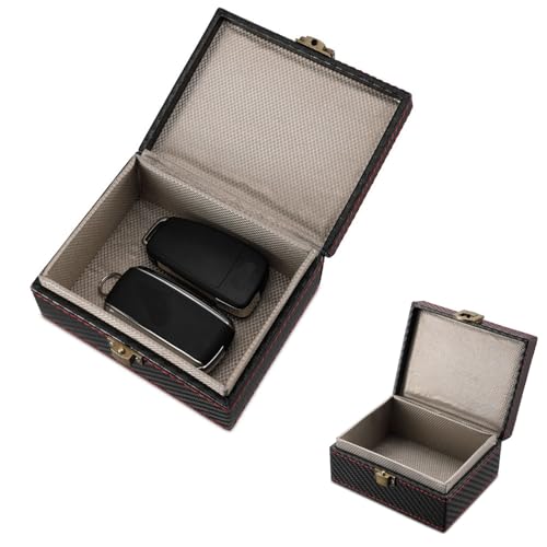 Trsnzul Keyless Go Schutz Autoschlüssel Box, RFID blocker Autoschlüssel, Faraday Box Tasche Autoschlüssel Schutz Keyless, für Autoschlüssel Safe (Schwarz, 115 x 90 x 62 mm) von Trsnzul