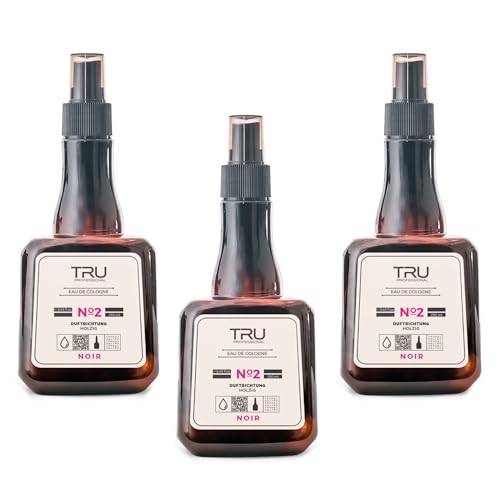 TRU Barbers Eau De Cologne After Shave Spray 3x 250ml NOIR - Langanhaltender Duft, Premium Herrenpflege, Beruhigende Pflege nach der Rasur von Tru