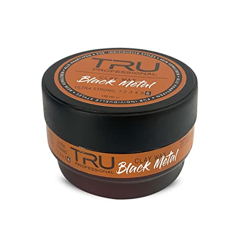 TRU Haarwachs Für Männer, Flexibles Haarstyling Mit Starkem Halt Für Täglichen Gebrauch 150ml (Clay Wax Black Metal) von Tru