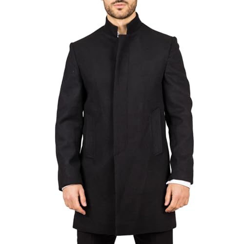 Herren Mantel Stehkragen Wollmischung Klassischer Trenchcoat Winterjacke - schwarz 6XL Herren Mantel Stehkragen Wollmischung Klassischer Trenchcoat Winterjacke - schwarz 6XL von TruClothing.com