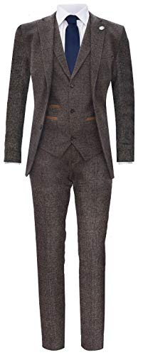 Tru Clothing Herren Klassischer 3 Teilig Tweedanzug Mit Braunem Fischgrätenmuster Und Blinders 52EU Tru Clothing Herren Klassischer 3 Teilig Tweedanzug Mit Braunem Fischgrätenmuster Und Blinders 52EU von TruClothing.com