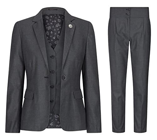 TruClothing.com Damen 3 Teilig Anzug Grau Vintage Formal Smart Business 1920s Vintage Slim Fit - grau 46 von TruClothing.com