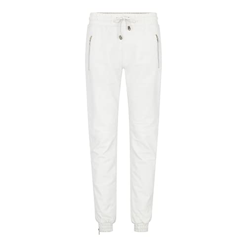 TruClothing.com Damen Echtleder Jogger Jeans Hose Elastisch Lässig Retro 1980s - weiß 44 von TruClothing.com