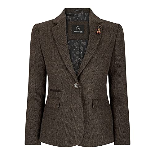 TruClothing.com Damen Sakko und Weste Separat Verkauft Braun Tweed Design 1920s Vintage Still von TruClothing.com