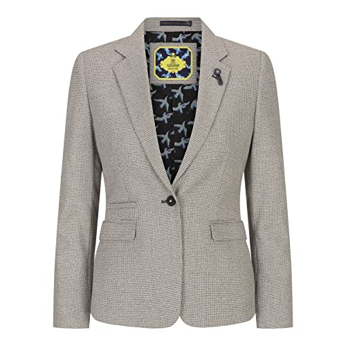 TruClothing.com Damen Tweed Blazer Beige Wolle Klassische Jagdjacke Vintage 1920er Retro - beige 36 von TruClothing.com