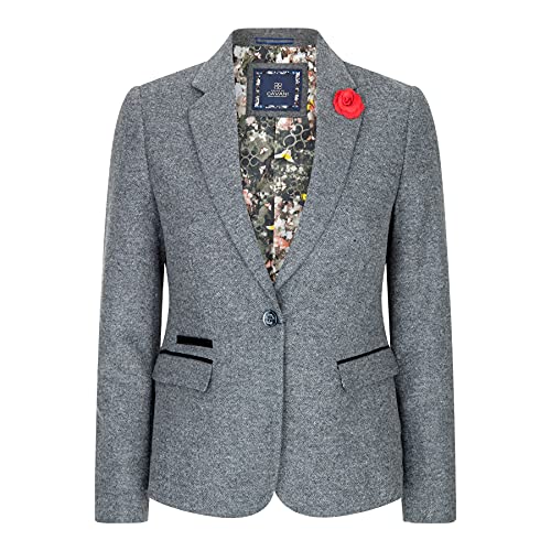 TruClothing.com Damensakko Fischgräte Tweed Design Grau Kariert 1920s Retro Vintage Stil von TruClothing.com